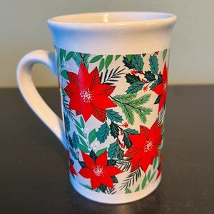 ROYAL NORFOLK Poinsettia Ceramic Mug / Cup ~ Greenbrier International